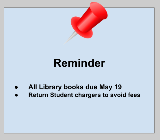 Library books due May 19